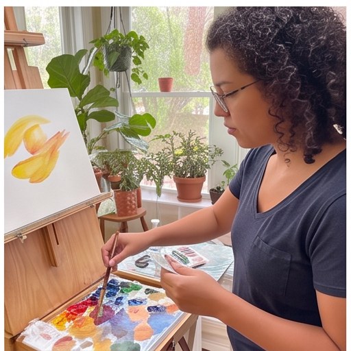 Grace Kim demonstrating art lessons in a lived-in home, activity photo 2