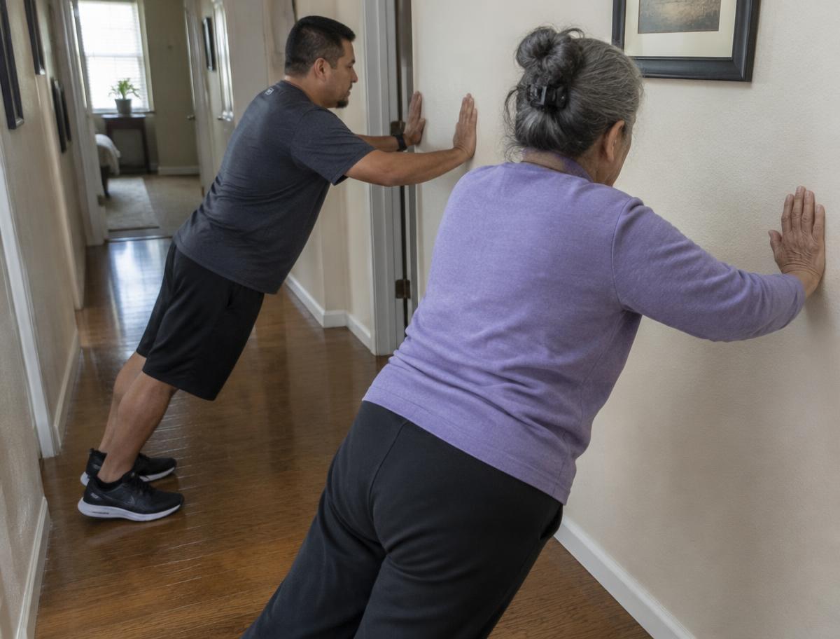 Tom Reyes guiding an activity at home