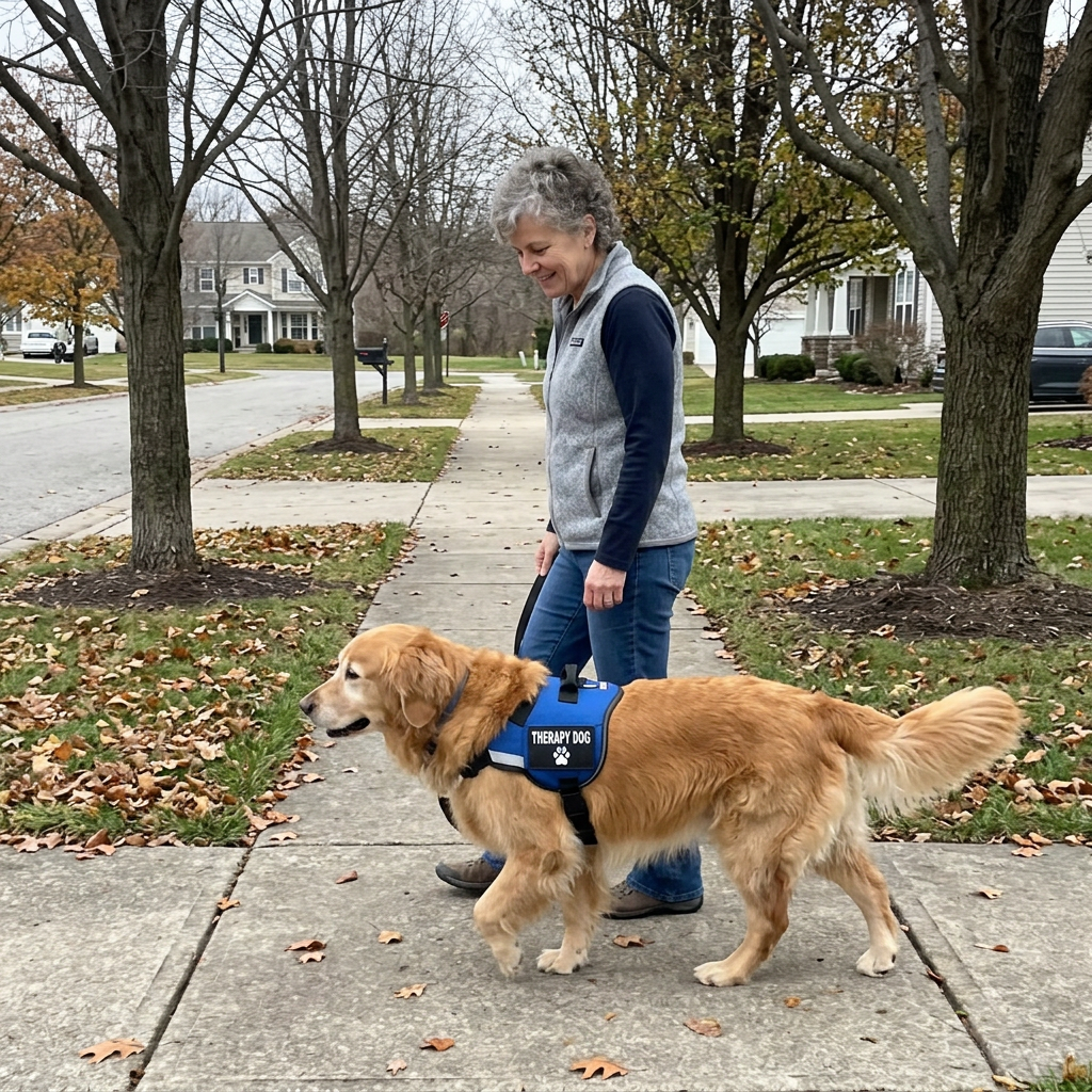 Linda Marsh teaching Therapy dog visits